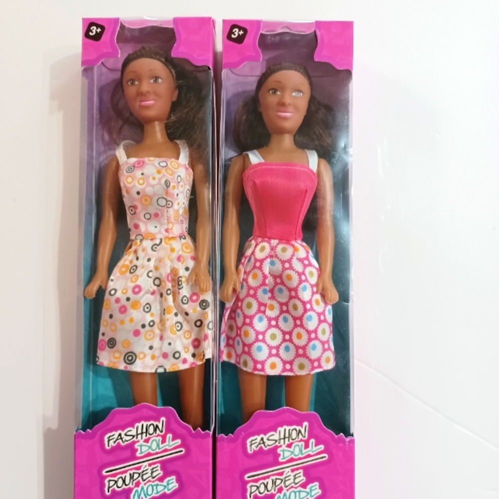 African American Fashion Doll/Poupee Mode Barbie Style Age 3+ (2pk)